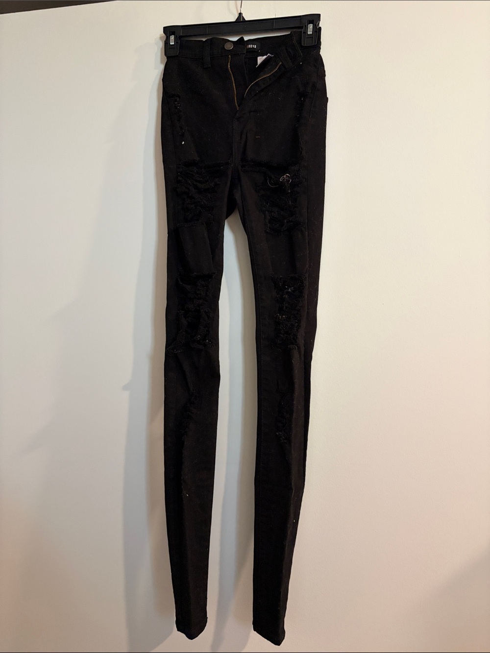 Fashion Nova Black Distressed Skinny Jeans for Women